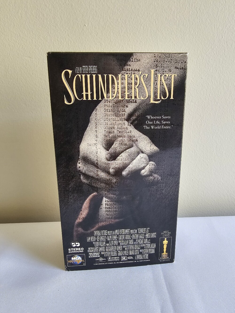 Universal Schindler's List VHS - Black and Cream Accents